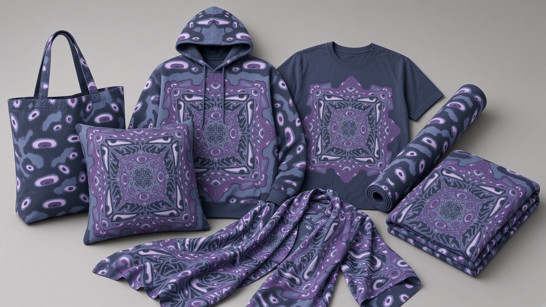 Concept mockup of a Real Eyes Realize merchandise and wellness capsule